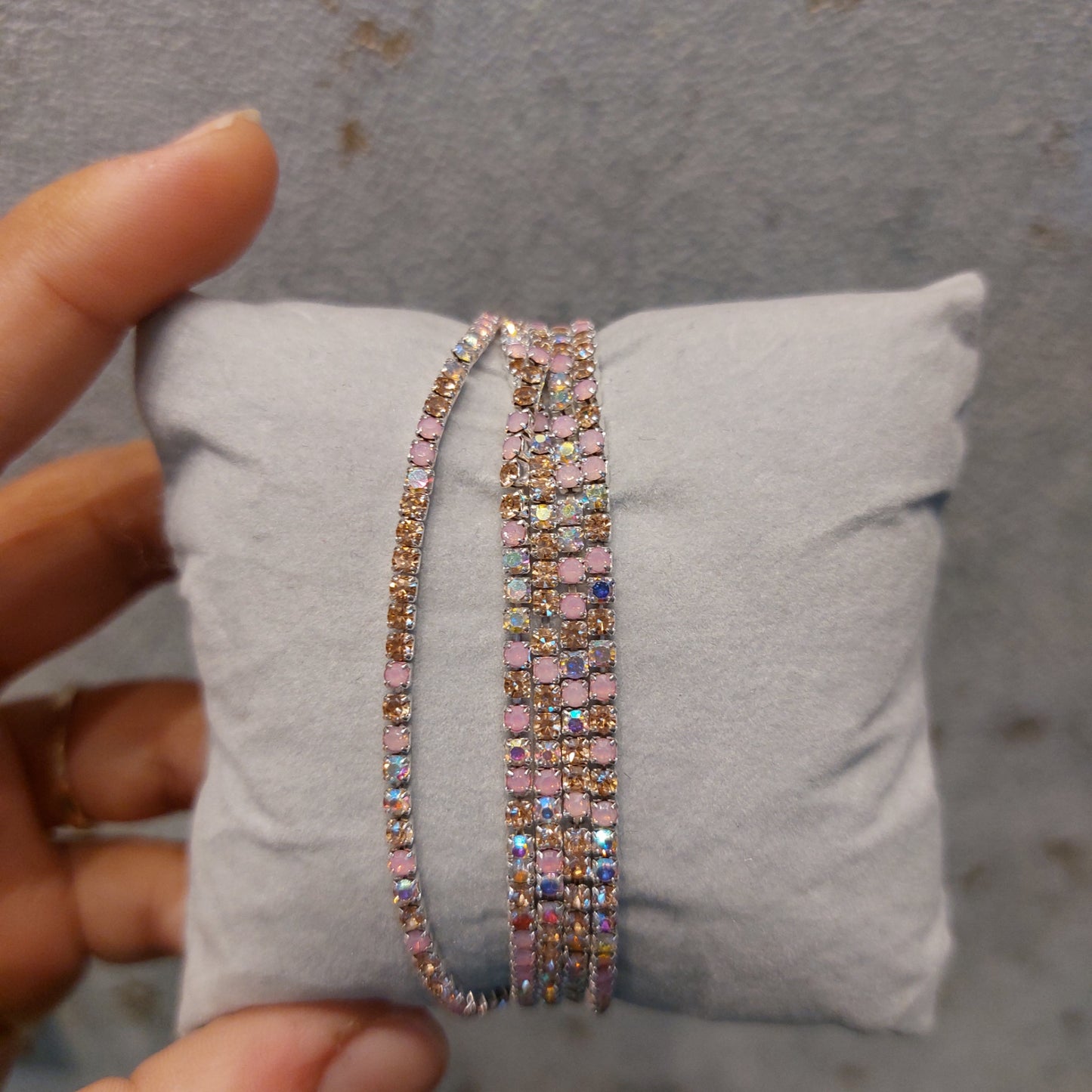 Rhinestones bracelet - Elastic Band (set of 5)