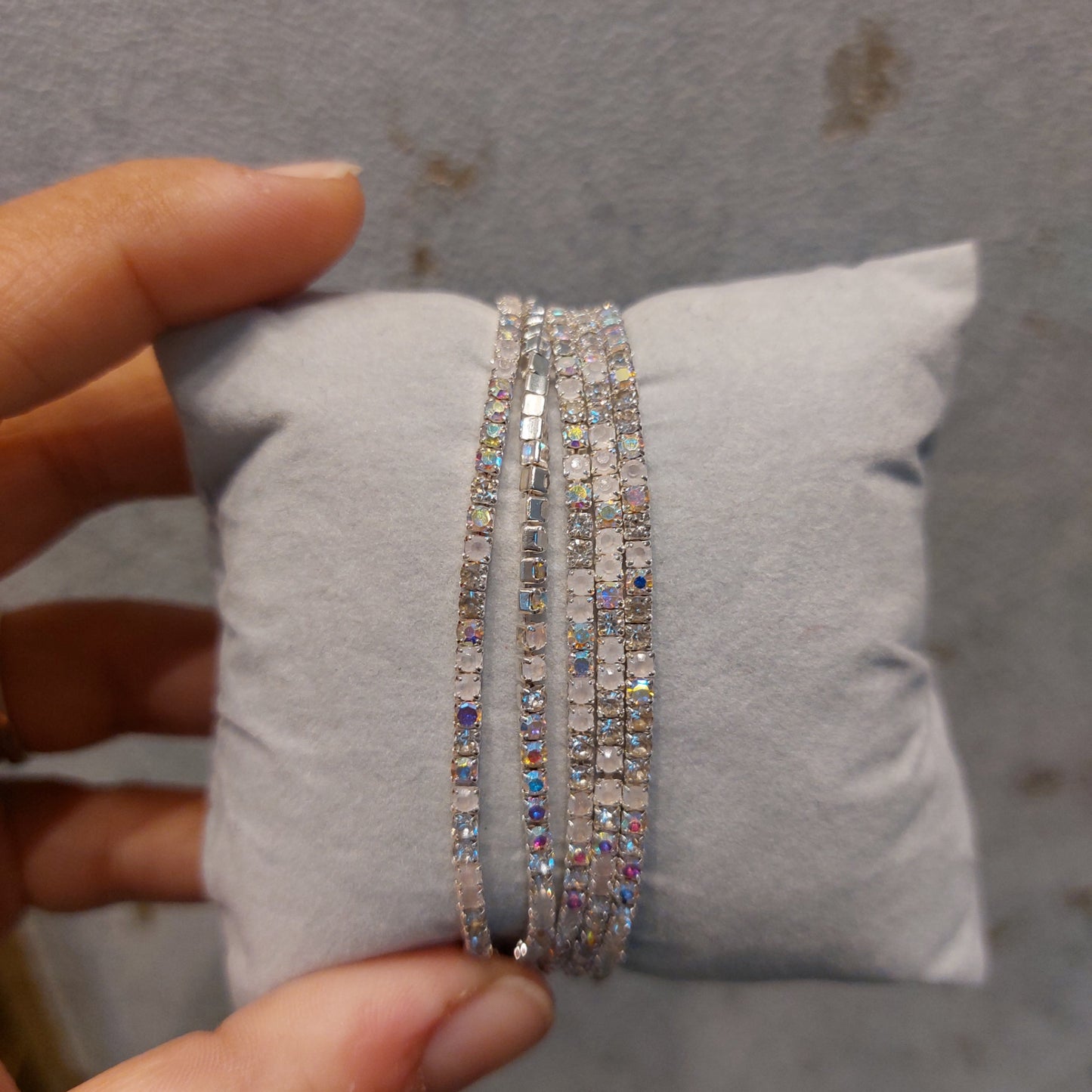 Rhinestones bracelet - Elastic Band (set of 5)