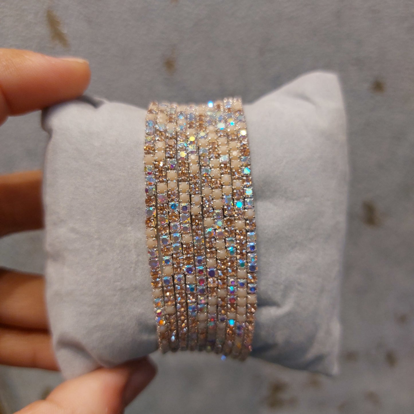 Rhinestones bracelet - Elastic Band (set of 5)
