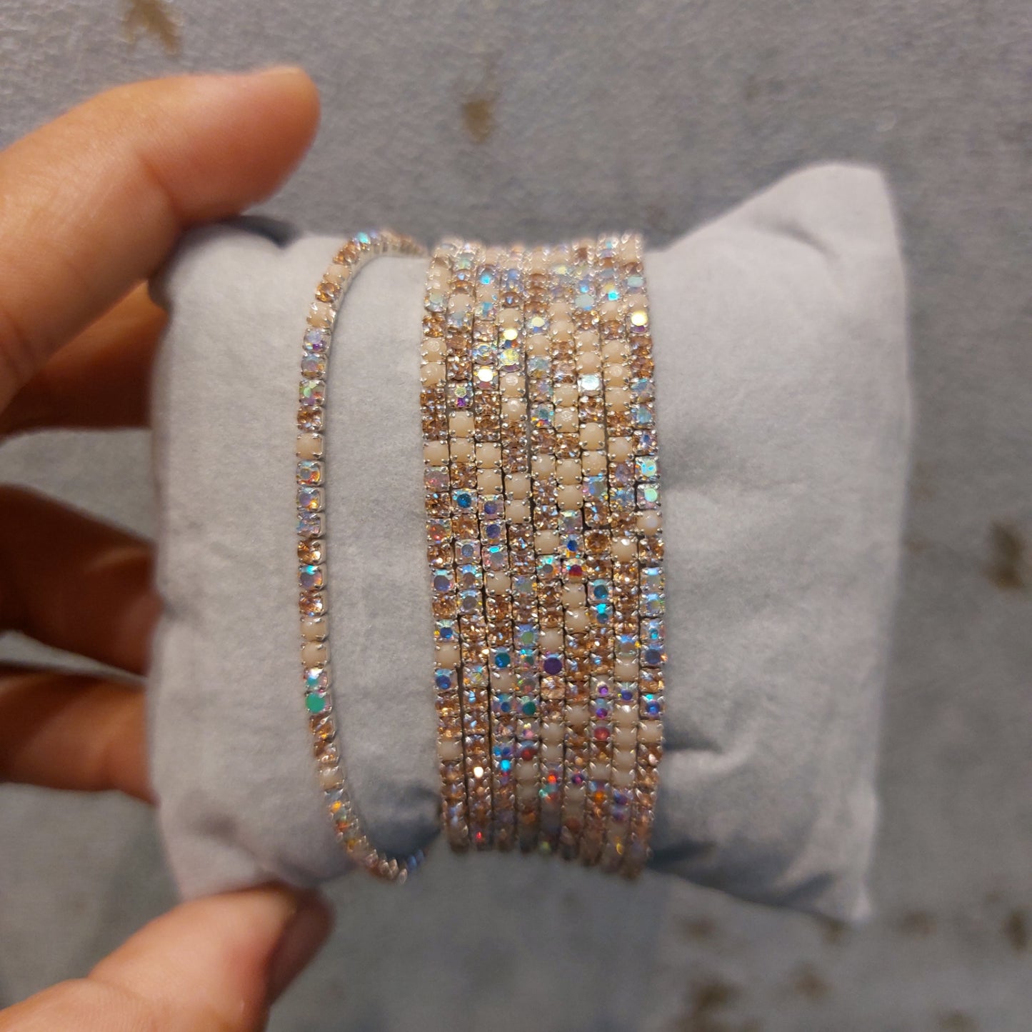 Rhinestones bracelet - Elastic Band (set of 5)