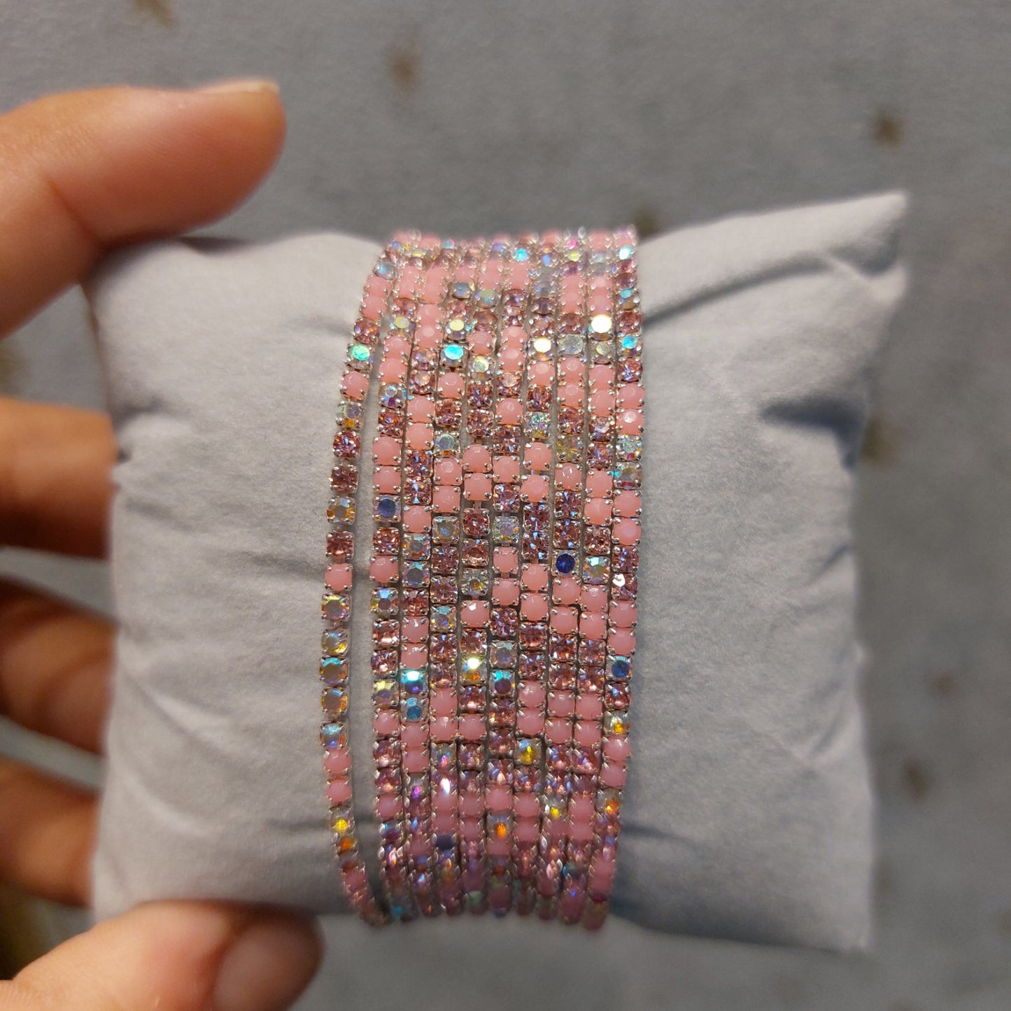 Rhinestones bracelet - Elastic Band (set of 5)