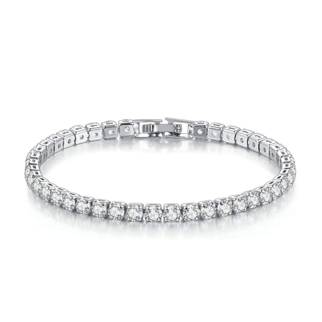 Silver Tennis Bracelet Stainless Steel