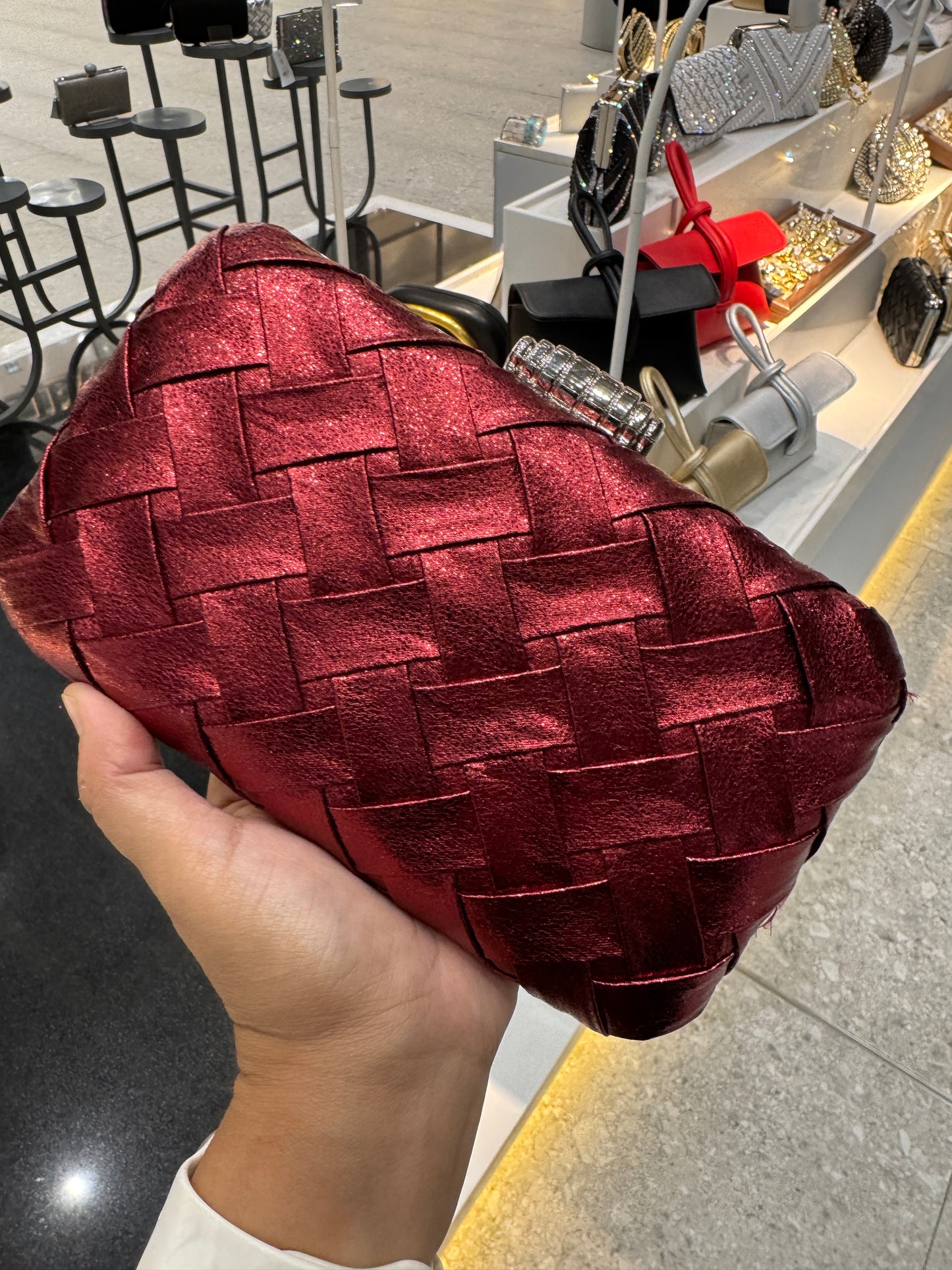 Weaved Leather Clutch