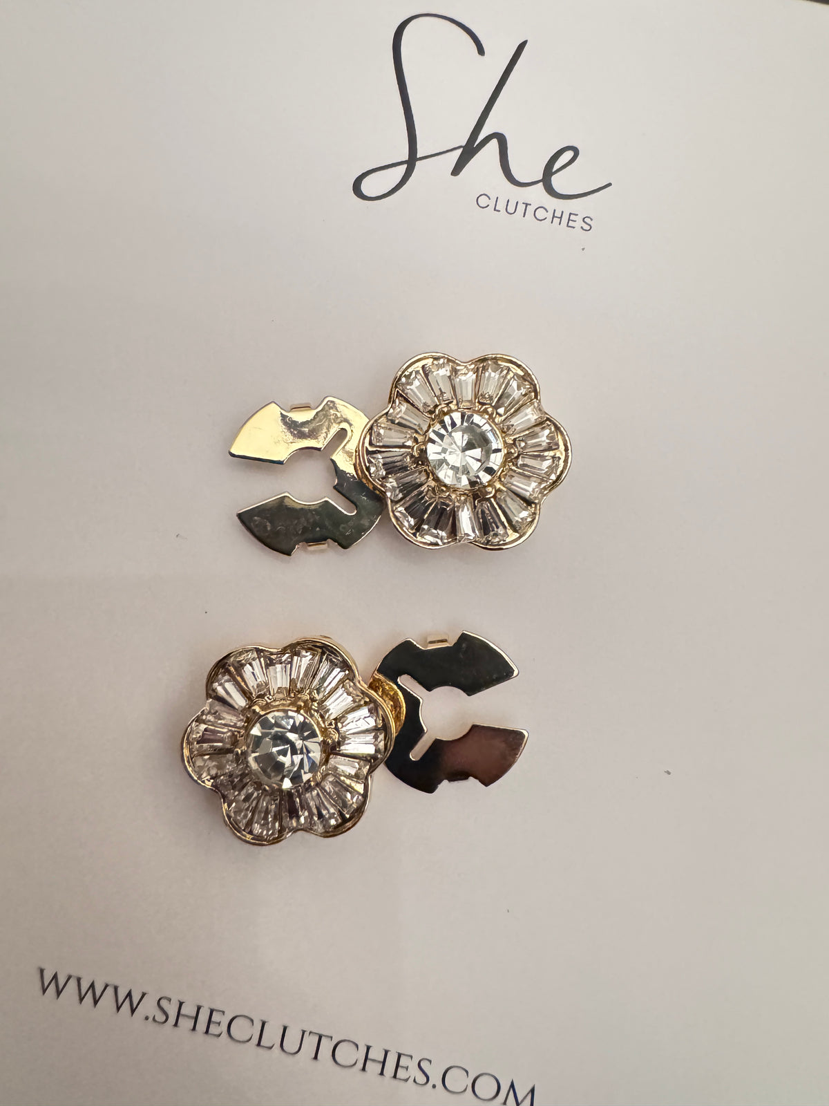 Diamond flower cufflinks