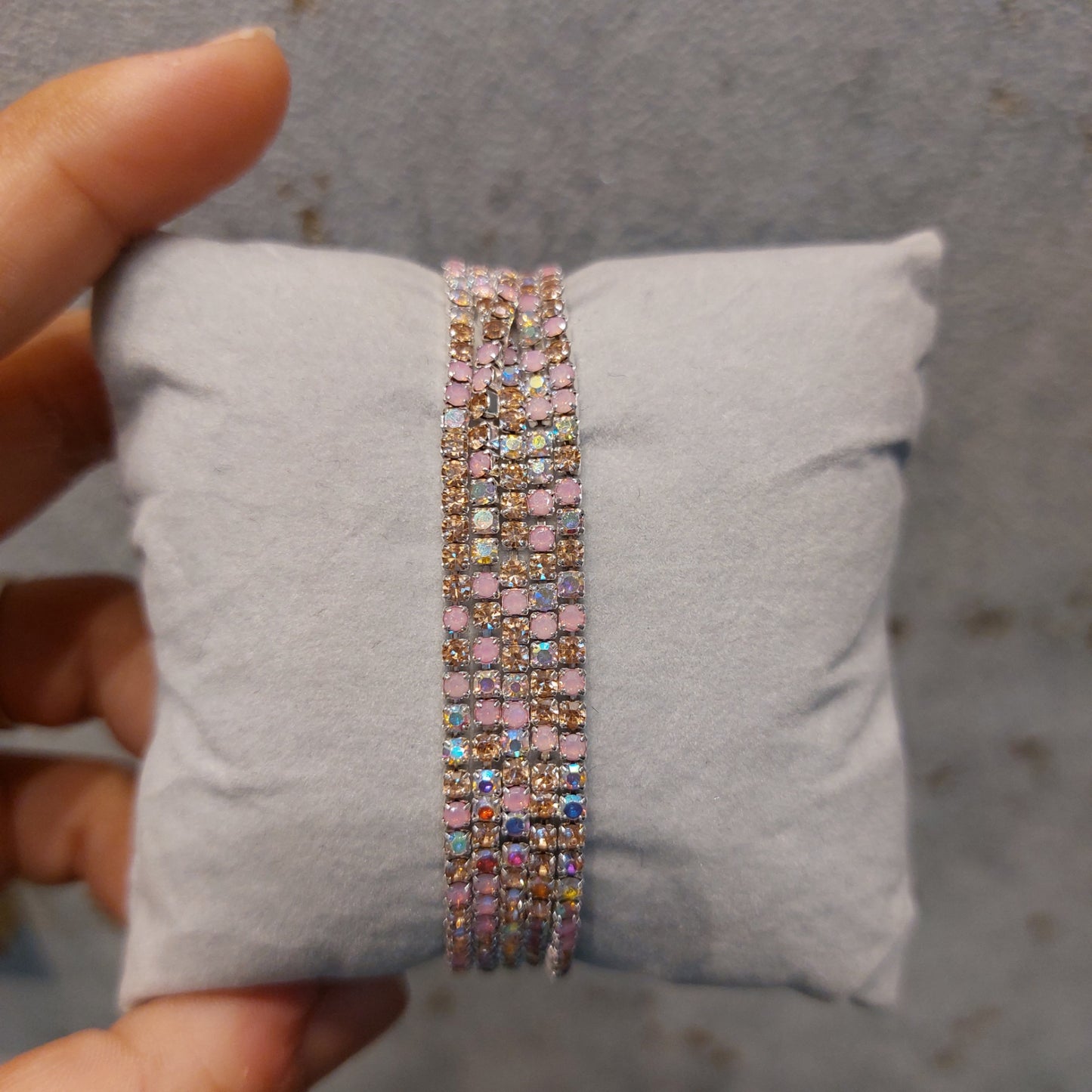 Rhinestones bracelet - Elastic Band (set  of 5)