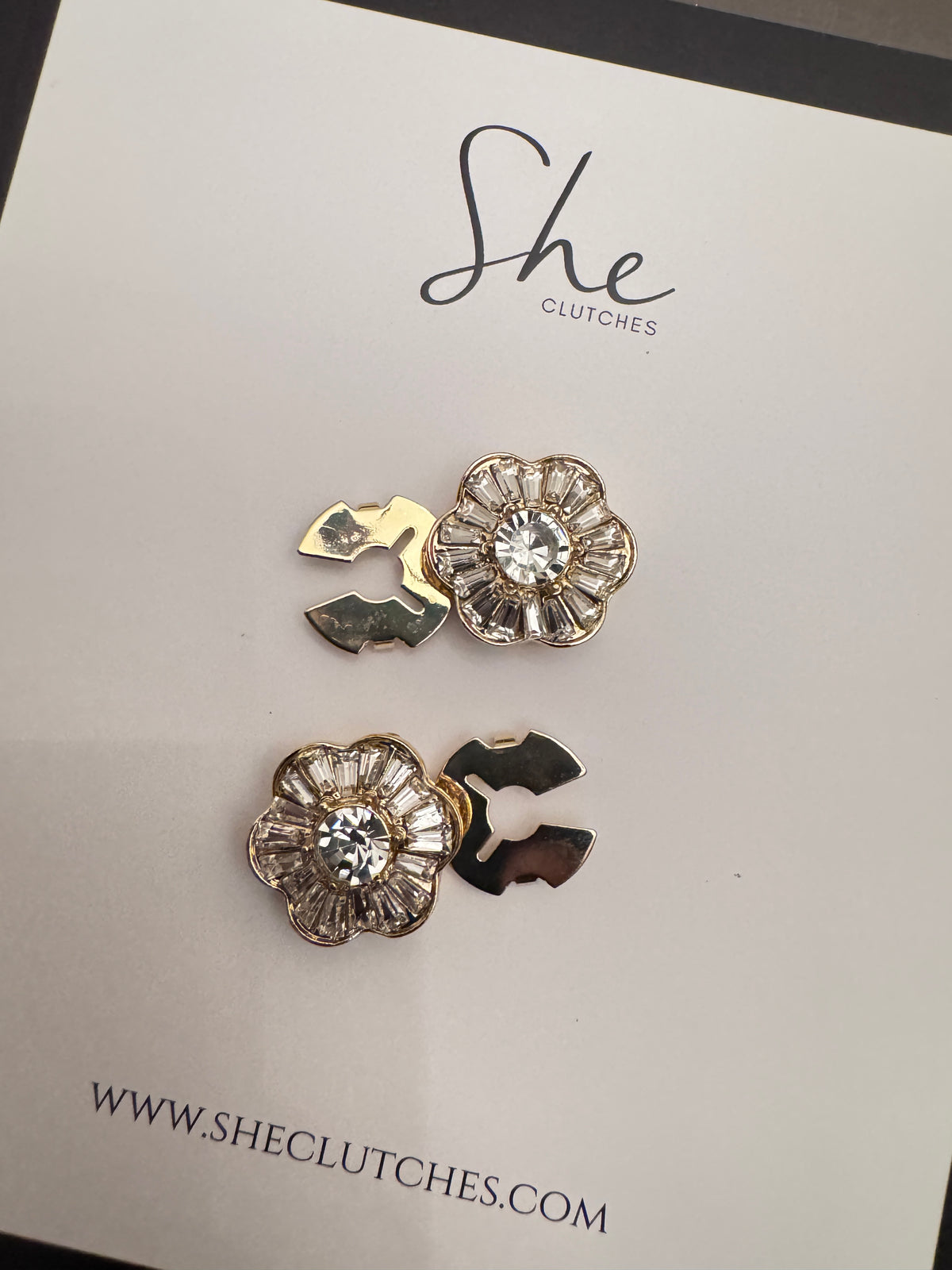 Diamond flower cufflinks