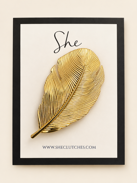 Leaf Stainless steel brooch