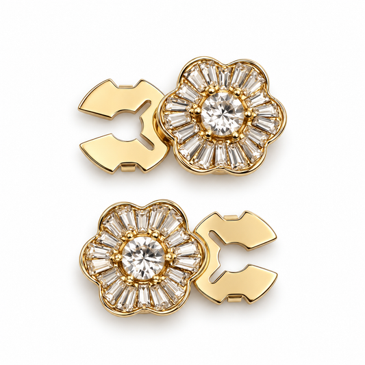Diamond flower cufflinks