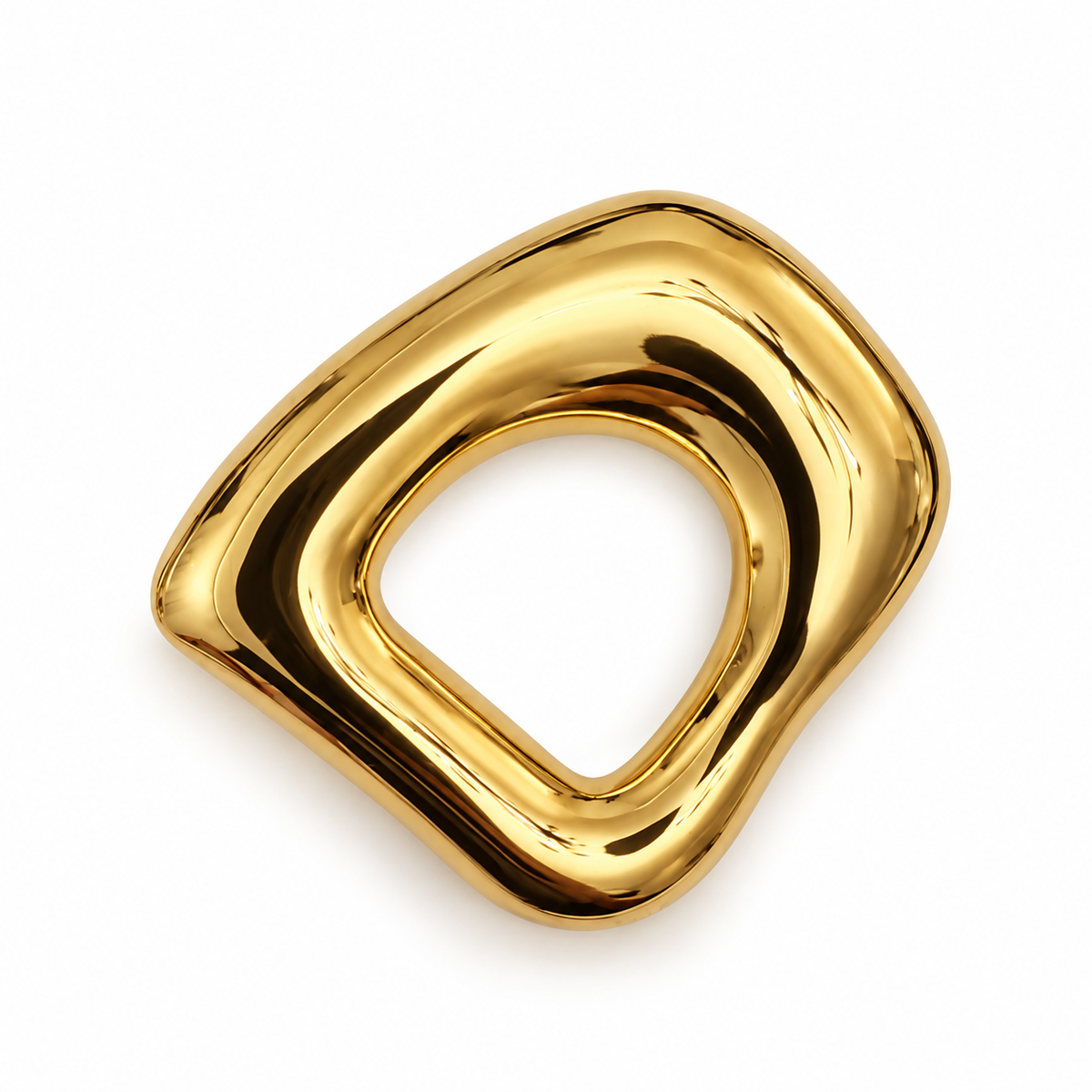 Golden flow stainless steel brooch