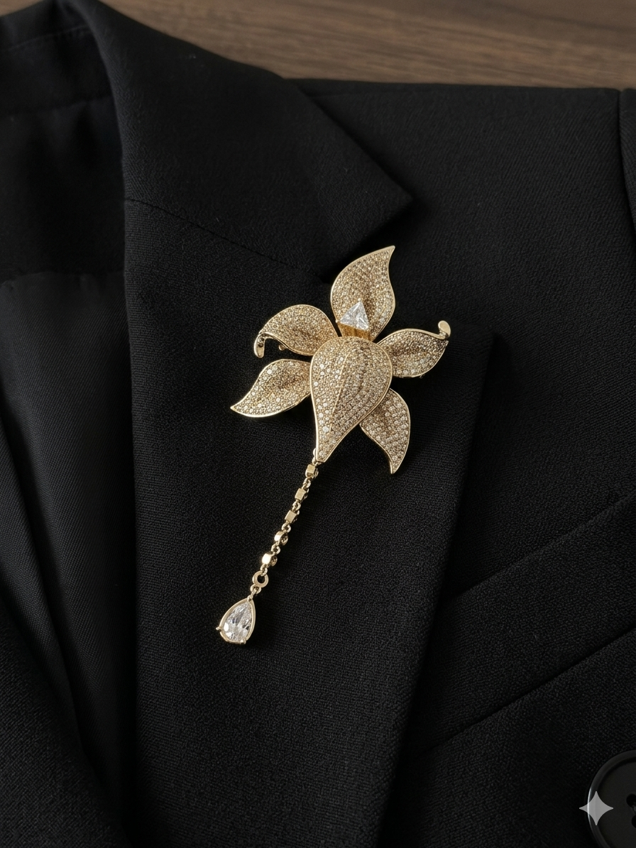 Dangling flower Brooch