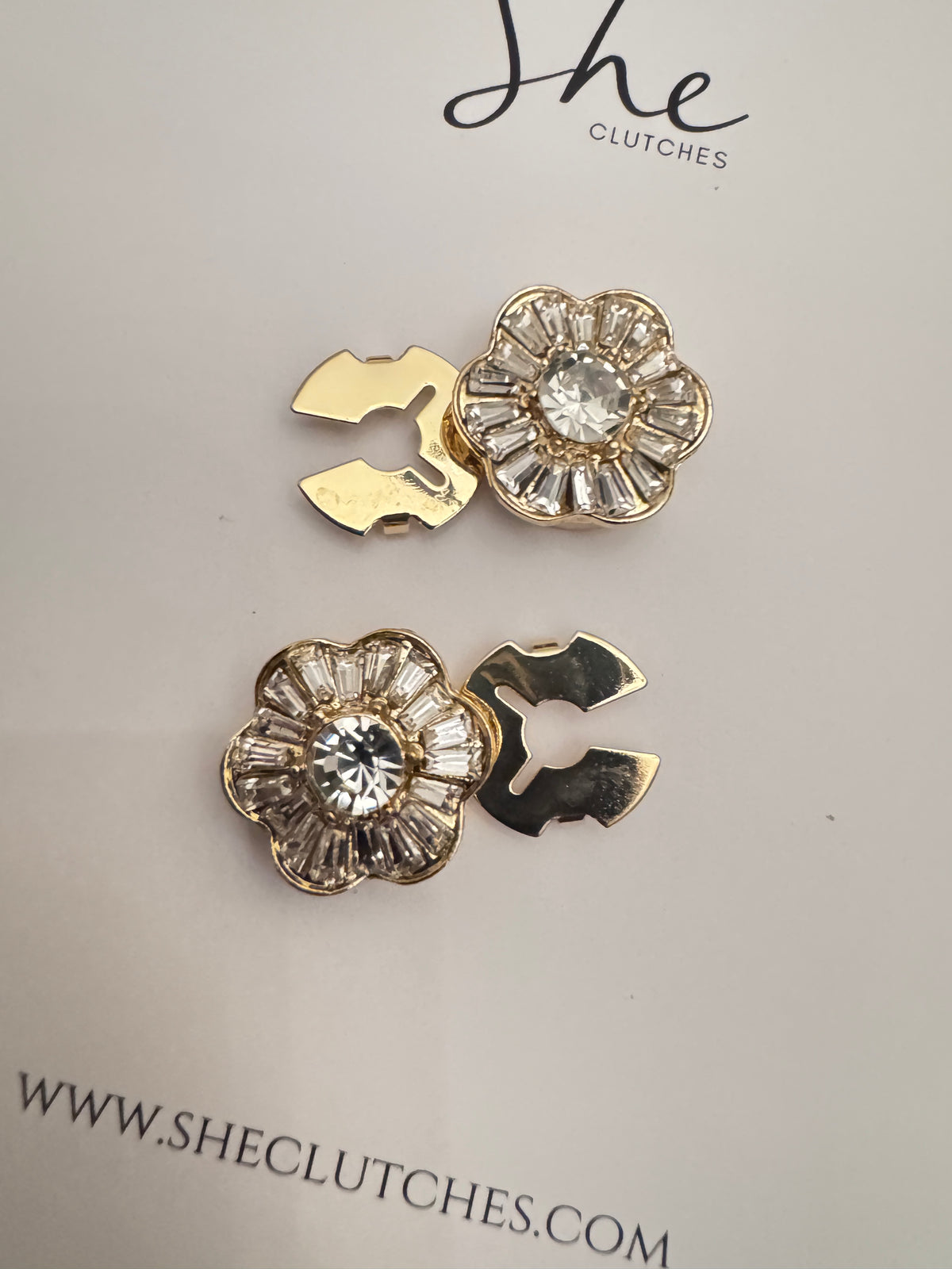 Diamond flower cufflinks