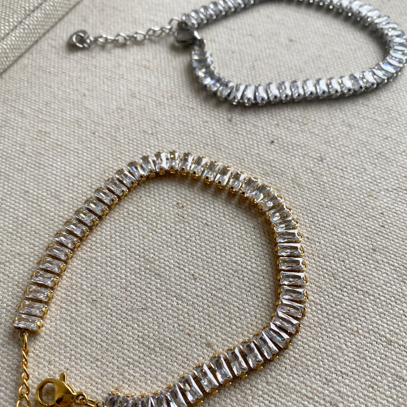 Tennis Bracelet Baguette Stainless Steel