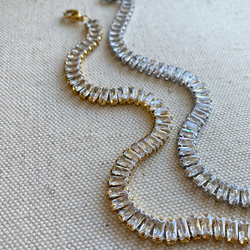 Tennis Bracelet Baguette Stainless Steel
