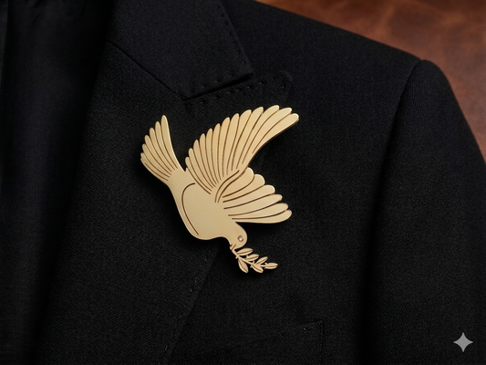 Dove Stainless steel brooch