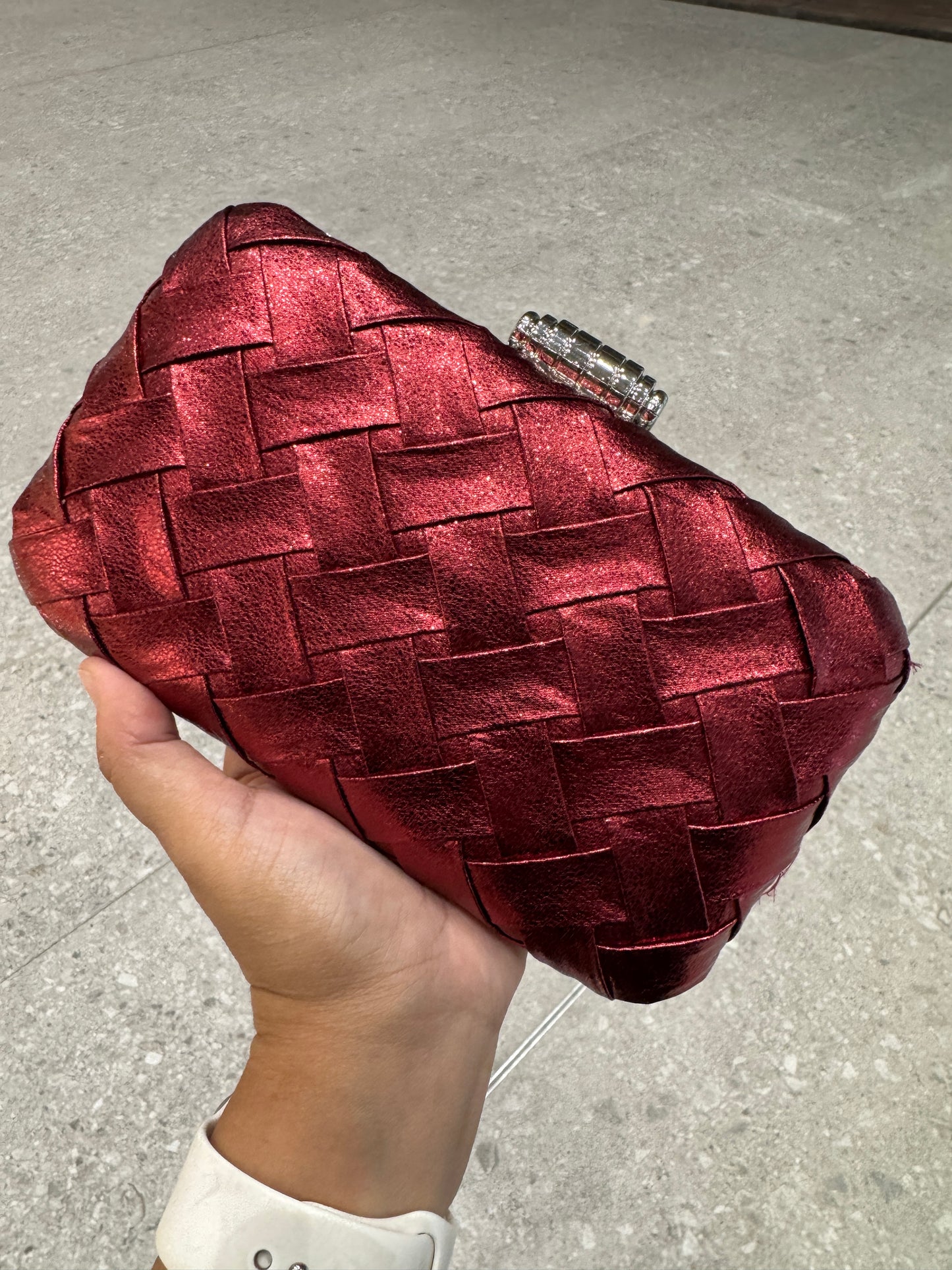 Weaved Leather Clutch