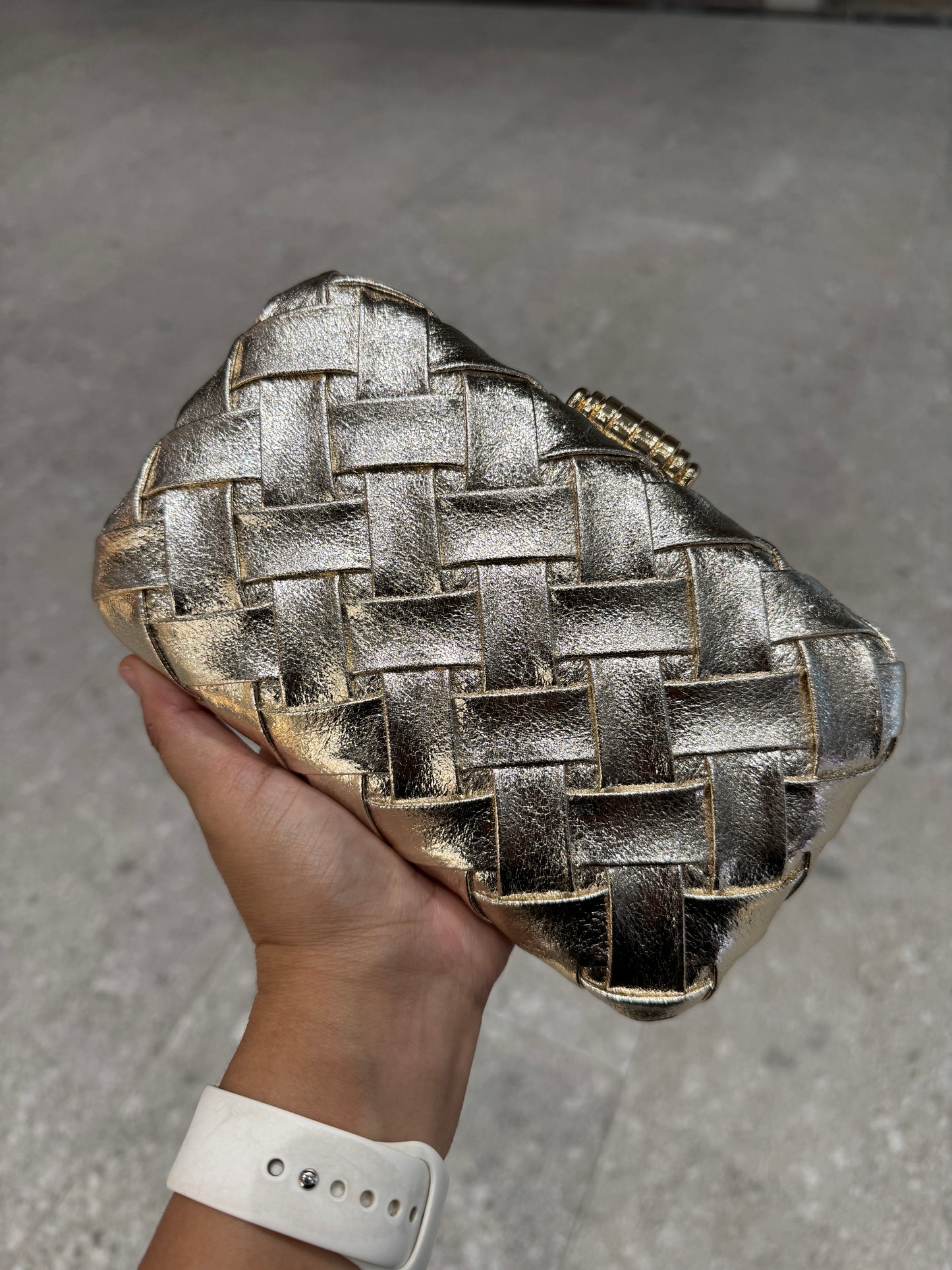 Weaved Leather Clutch