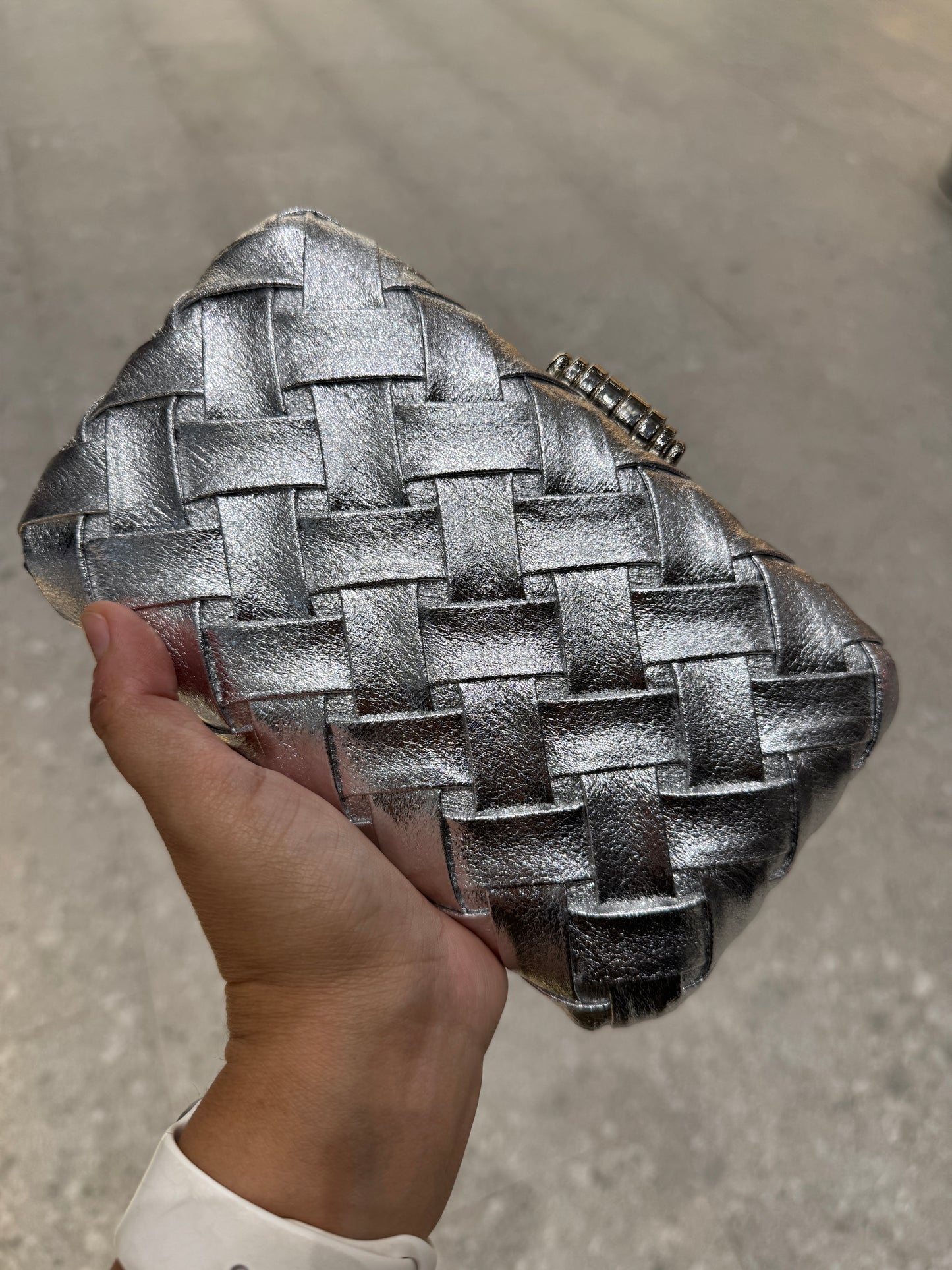 Weaved Leather Clutch