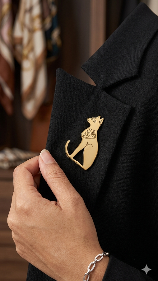 Bastet Stainless steel brooch